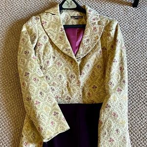 Trendy suit - 3/4 length jacket and matching Plum colored pants